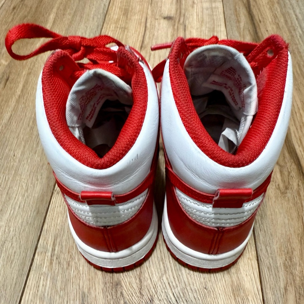 Nike Dunk High GS Sneakers Championship White and Red, Size 4Y DB2179-106 EUC - Picture 6 of 10